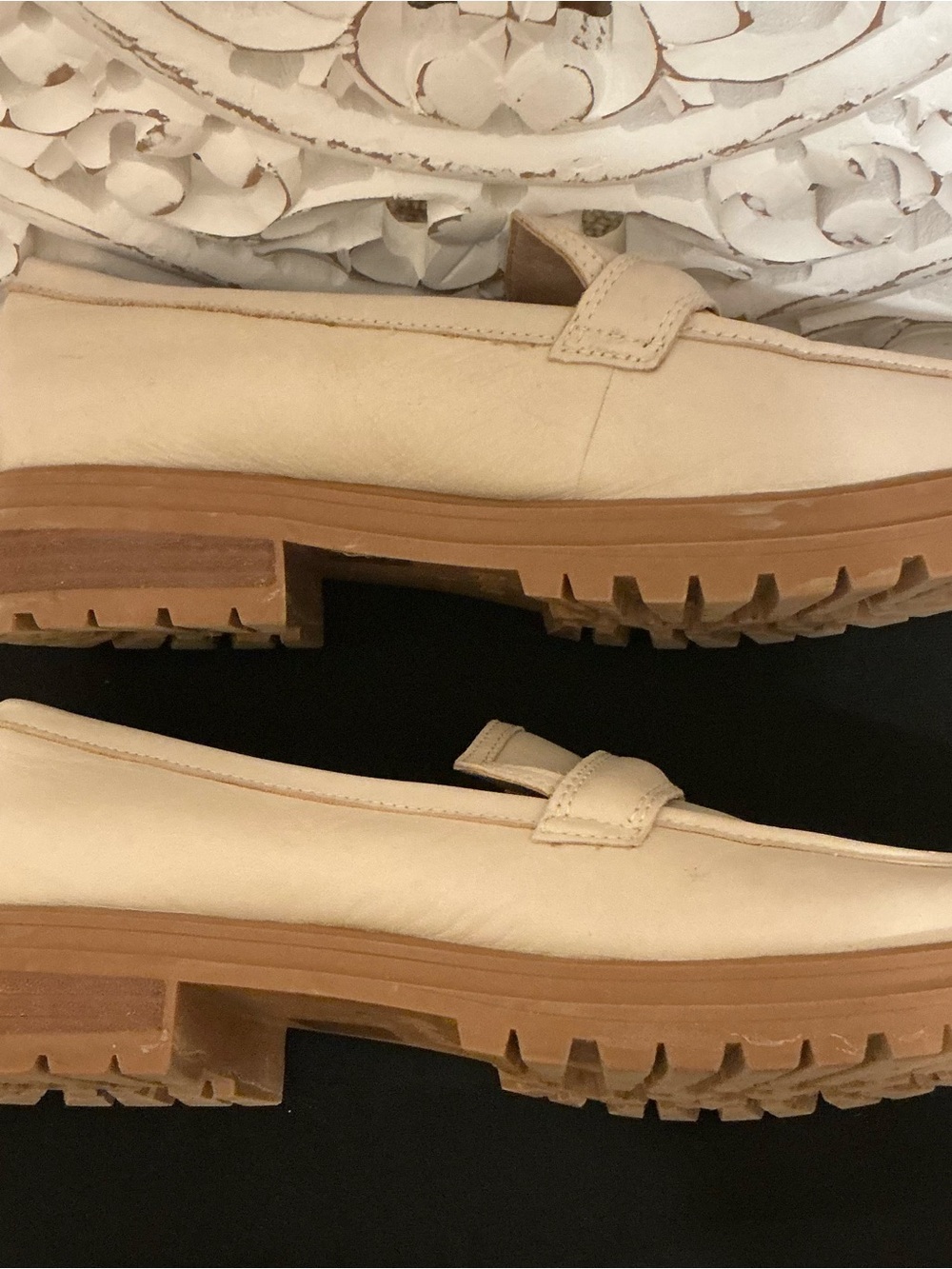 Madewell Bradley oyster/cream lug sole leather loafers sz9 - Picture 2 of 4